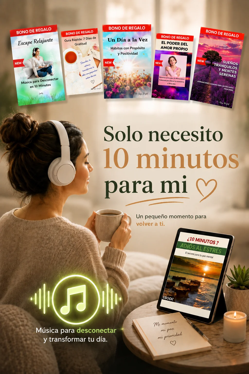 Ebook ¿10 Minutos? Adiós al Estrés en versión digital y móvil